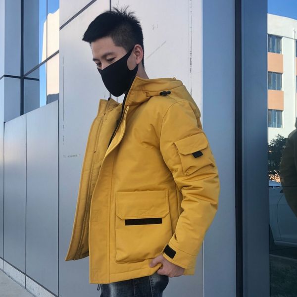 

057 новый пуховик короткий молодых мужчин утолщенной пальто пары зимней одежды мужской моды пуховик комбинезоны комбинезоны комбинезон, Black