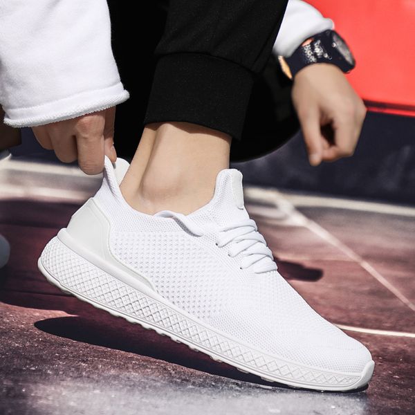 

men running shoes breathable trainers sneakers lace-up athletic zapatos outdoor walking shoes basket homme leisure footwear