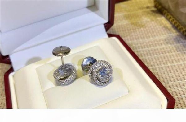 

l luxury earrings jewelry s925 sterling silver small round diamond earrings luxury women jewelry gift ing, Golden;silver