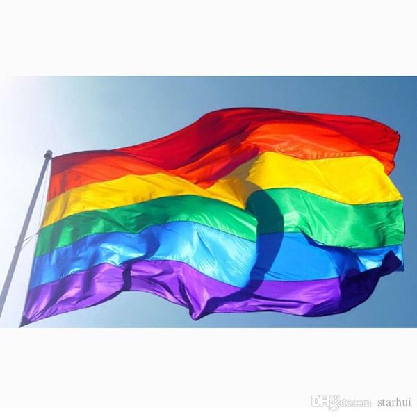 

3x5ft 90x150cm Rainbow Flags And Banners Lesbian Gay Pride LGBT Flag Polyester Colorful Flag For Decoration WX9-216