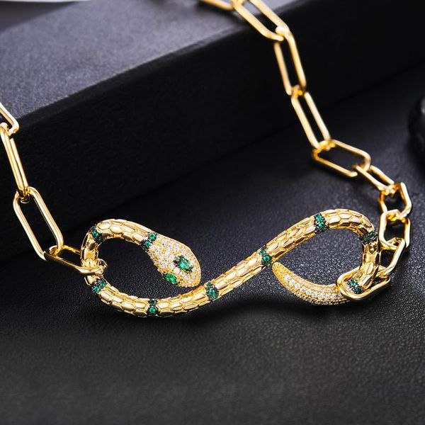 

siscathy 2020 new fashion jewelry trendy women man punk snake bracelets charms gold color luxury link chain bracelets bangles, Black