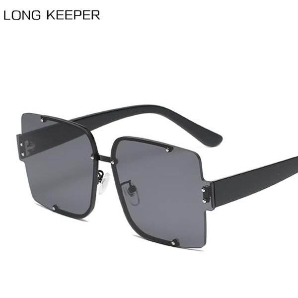 

longkeeper oversized sunglasses women brand fashion square gradient sun glasses ladies vintage retro gafas uv400 summer eyewear, White;black