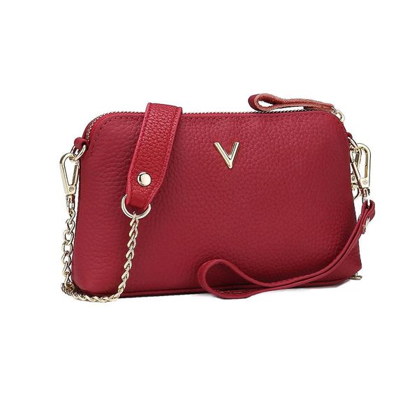 

oblique cross wine red small bag ladies fashion leather simple shoulder clutch bag student chain wild soft leather coin purse gift 835