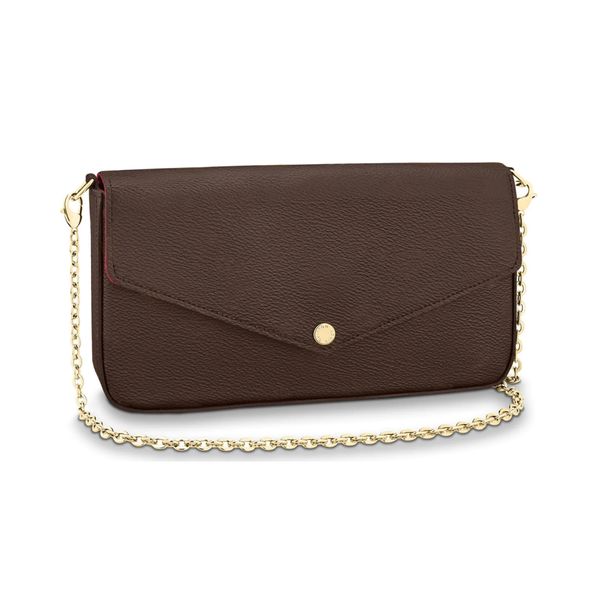 

2020 designer handbag hobo chain bag silver chain felicie tote clutchbag bag pochette shoulder women removable monogr unlc, Red;black