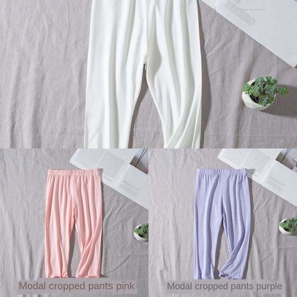 

girls' children's spring and autumn white baby girl summer tight pants coat tight pants modal leggings thin outer wear summer, Blue