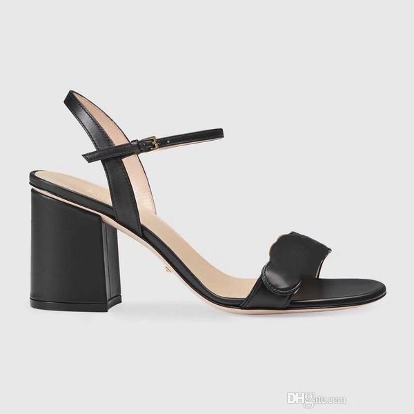 

new luxury high heels leather sandal suede midheel 711cm women designer sandals high heels summer sandals size 3542 with box, Black