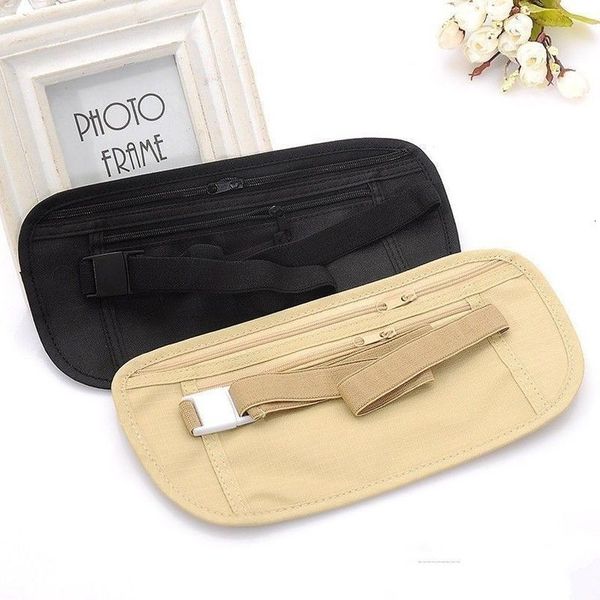 

travel money passport id card waist security hidden belt holder bag 13 x 26cm security wallet black khaki