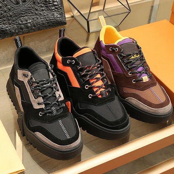 

hiking sneaker men 's shoes drop ship fast delivery sports outdoor walking breathable lace -up design plus size mens shoes chunky snea, Black