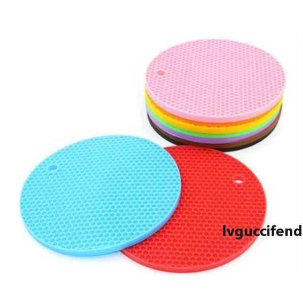 

round honeycomb silicone pad high temperature resistant environmentally friendly non-toxic non-slip placemat thermal insulation baking pad