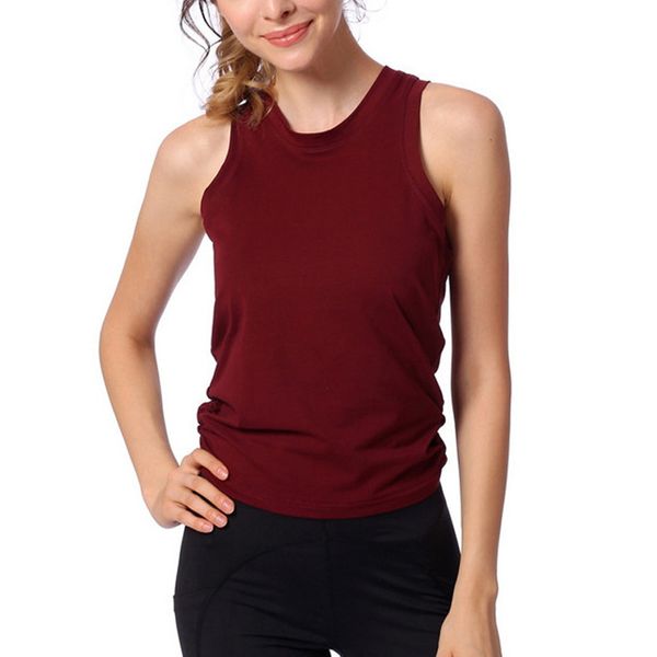 

women's sportswear gym backless sports yoga women's fitness fitness t-shirt tank t-shirt, White;red