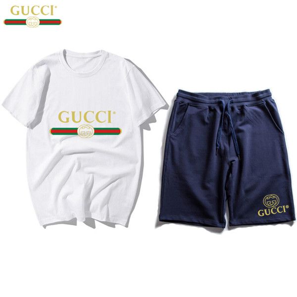 

2020 summer sweatshirt luxury designer jogging suit men running tracksuits mens short sleeve tshirts pants fashion jogger sweat track suits7, Gray