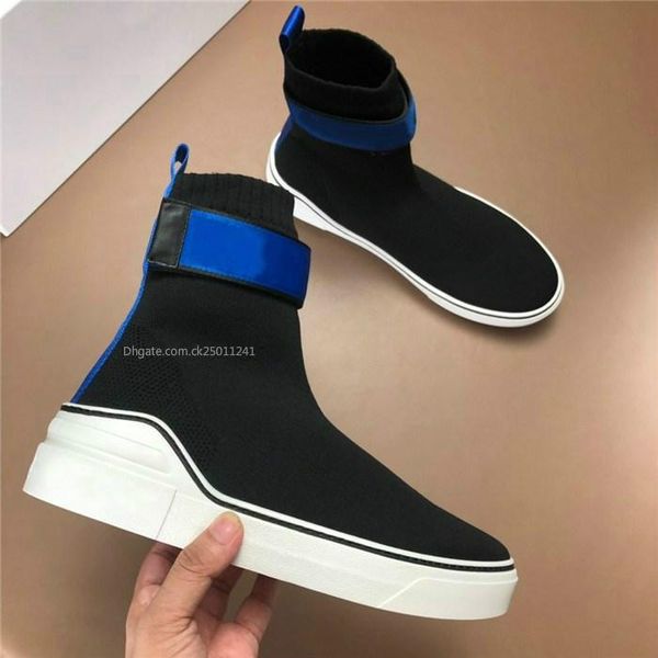 

2019 fashion latest mens sock sneakers with mesh upper triple s boots with soft rubber speed trainers for men fashion red bottoms sneaker c, Black
