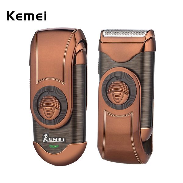 

kemei q788 coppery retro electric shaver reciprocating men razor mini portable beard trimmer rechargeable shaving machine ydoho, Blue