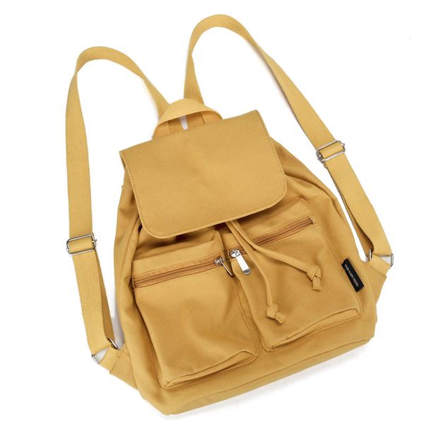 

japanese and korean plain vintage canvas women's backpack small women's travelling bag square bag school bags mochila feminina