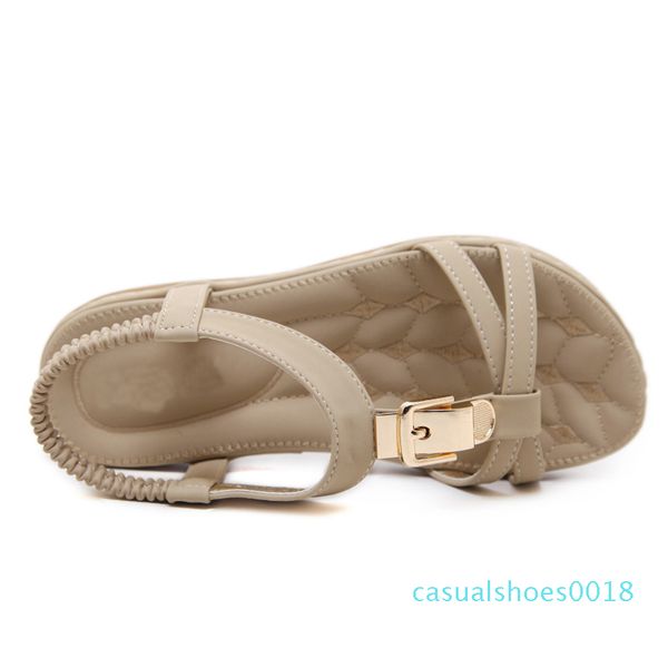 

beyarnes женщина сандалии лето 2020 гладиатор обувь женщина bohemia женщина плоская повседневные сандалии пряжка металл флип-флоп пляж c18, Black