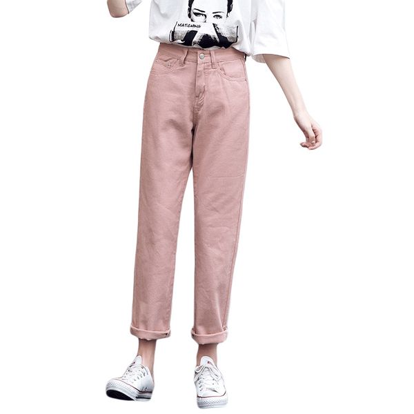 

jeans harem for women loose vintage harem beige women's jeans pants high waist cotton jean female boyfriend denim, Blue