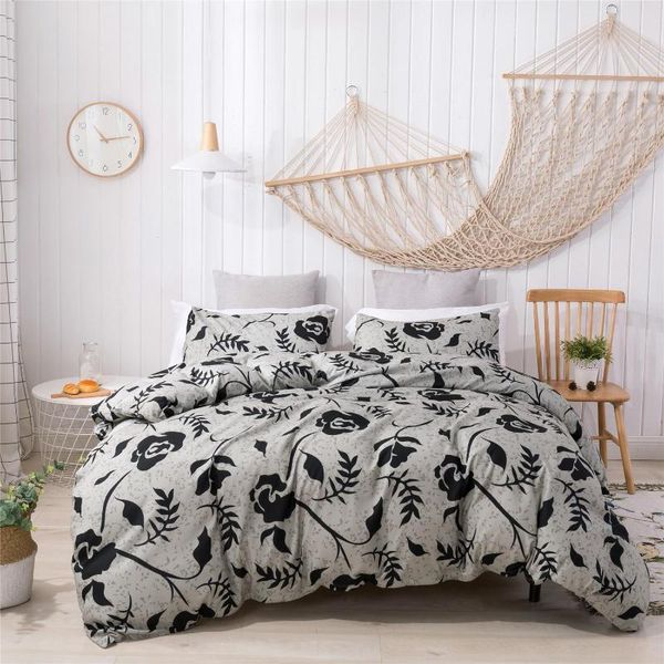 

king comforter bedding set nordic bed cover printing duvet cover bed set bedclothes quilt pillow case home textile