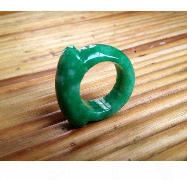 

genuine chinese natural green jade jewelry ring 8#9#, Silver