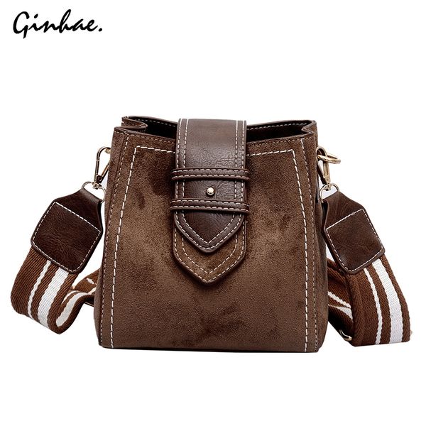 

fashion thread faux suede women crossbody bag designed wide strap shoulder bag ladies messenger