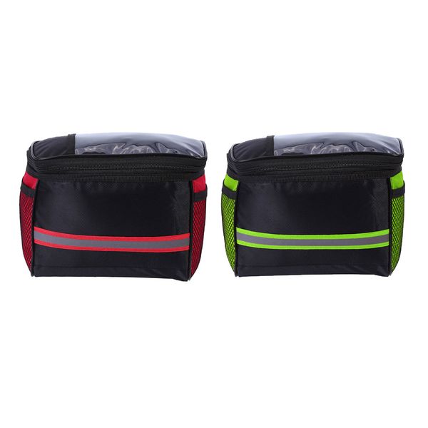 

2x bike handlebar bag front storage bag outdoor cycling pouch waterproof
