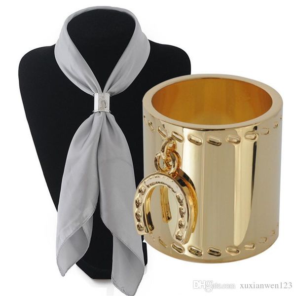 

100% copper scarf accessories jewelry 24k gold plated cylindrical twine scarf clip brooch for silk scarf buckle