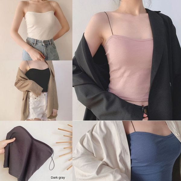 

quality version underwear base internet celebrity vest tiktok girl underwear oil painting girl back vest strap base female, White