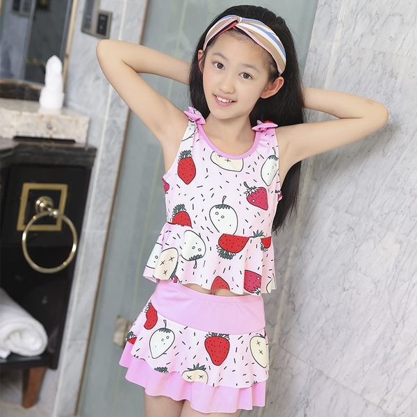 

2019 корейский принцессы платье принцессы платье купальник раскол милый детский защиты от солнца боксер купальник девочек, Black