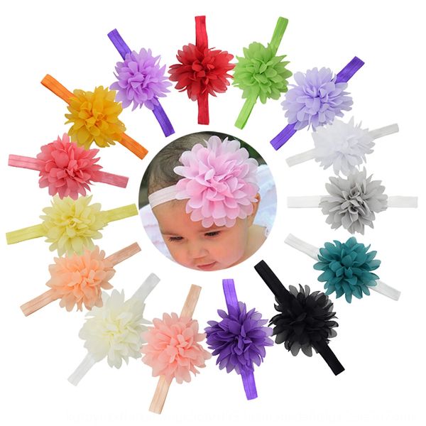 

children lotus flower headdress hair band baby headband baby elastic headgear girl handmade chiffon floral headdress hair accessories, Slivery;white