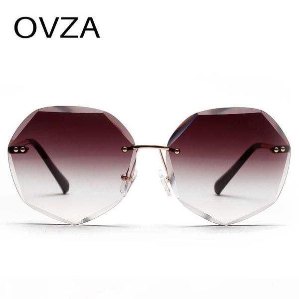 

ovza rimless солнцезащитные очки женщина мода gradient вс очки женский большой eyewear s2099, White;black