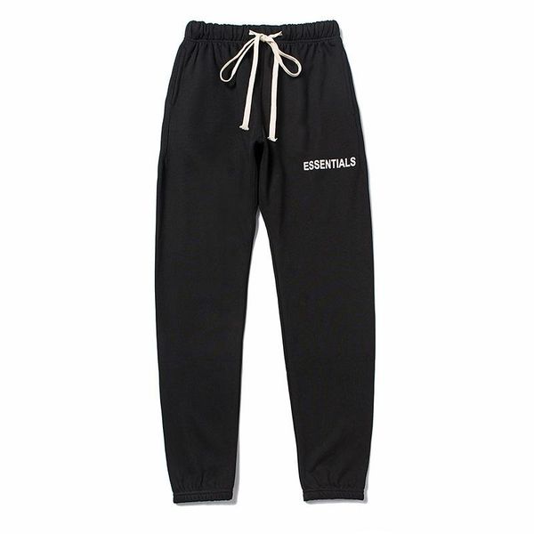 

men's essentials streetwear fog god trouswers pants of solid loose sportswear winter autumn woman pants fear sweatpants jogging casual, Black