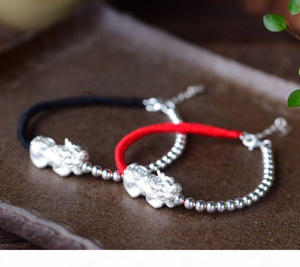 

new pure pi xiu red rope bracelet couples red rope bracelet amulet to ward off bad luck thing, Black