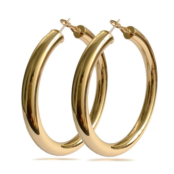 

exaggerated earring classic 70mm diameter wide alloy big hoop earrings fashion jewelry statement earrings for women punk earring jewelry, Golden;silver