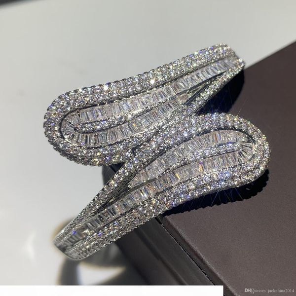 

lucky bangle shinning selling new deluxe jewelry 925 sterling silver fill t shape white z cz diamond wedding braclet for women gift, Black
