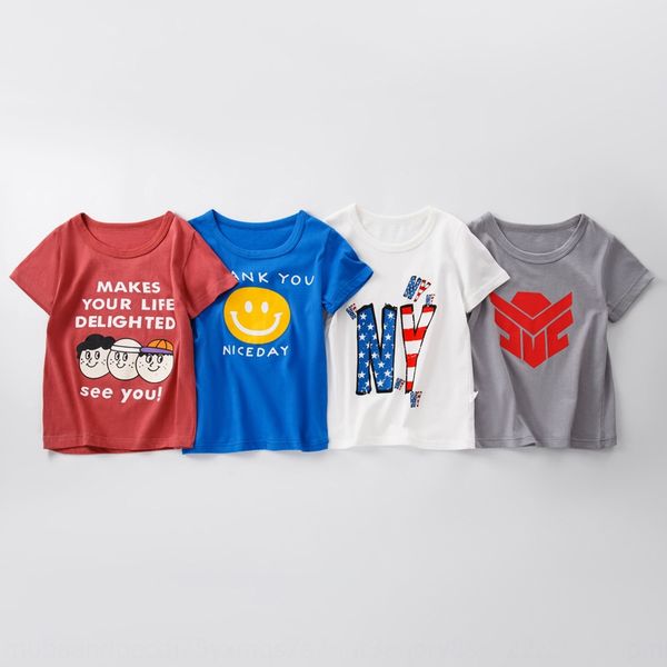 

xf2js ins fashion clothing cotton cartoon short-sleeved t-shirt boys children's t-shirt children's clothing ' casual all-matc, Blue