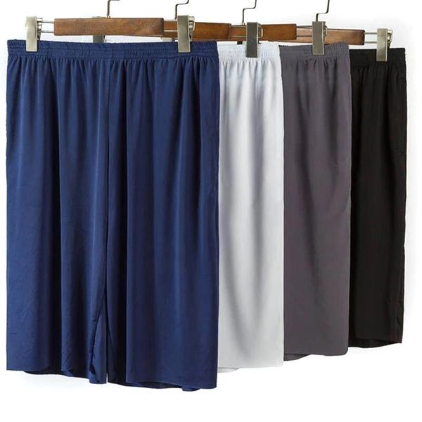 

ice silks quick drying men casual pants shorts with pocket daily home travel summer beach shorts a66, White;black