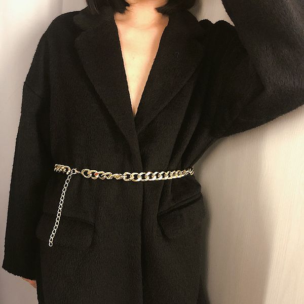 

women fashion heart chain belt female silver gold waist dress thin metal belts 100cm long designer tassel fringe chains, Black;brown