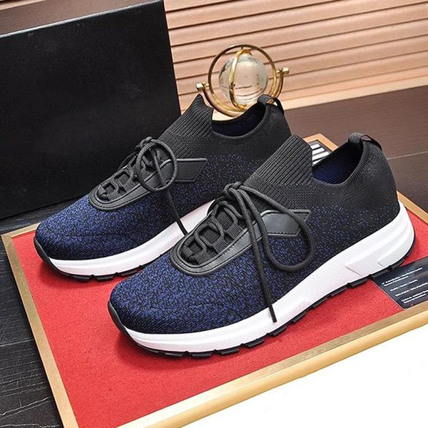 

prax 01 knit fabric sneakers men 's shoes design plus size autumn and winter footwears breathable lace -up luxury men shoes fast deliv, Black
