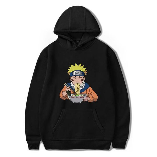 

uzumaki ichiraku ramen print men&women hoodies harajuku hip hop oversize kid and tracksuit, Black