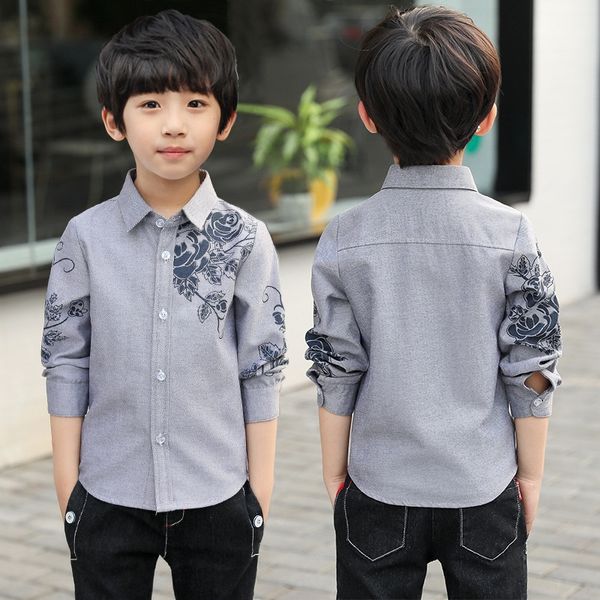 

vvwev boy's autumn long sleeve 2020 new korean printed boy's 6-year-old middle and older tong chen shan tong chen shant-shirt chil, White;black