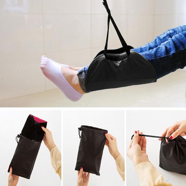 

airplane footrest hammock comfy hanger travel made with memory foam foot resting hammock for travel office, Blue;black