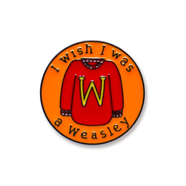 

brooch - magic world spell swish & flick i wish i was a weasley sweater pin enamel badge magic fans party accessories, Gray
