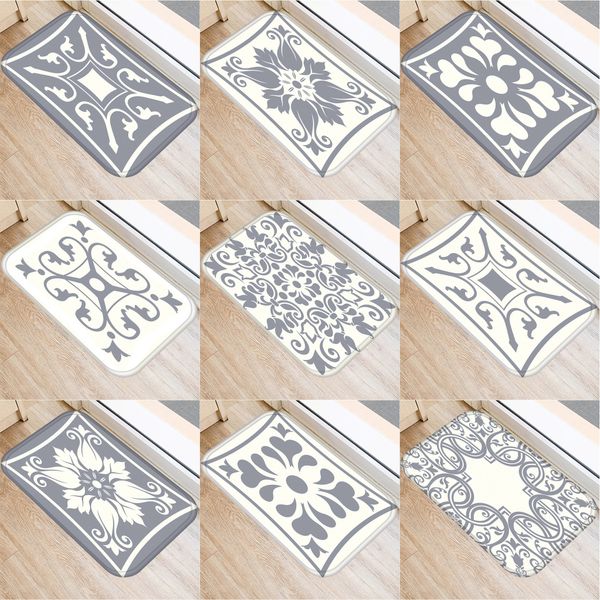 

gray pattern anti-skid decorative carpet kitchen non-slip carpet non-slip living room home soft-fitting anti-skid mat door mat