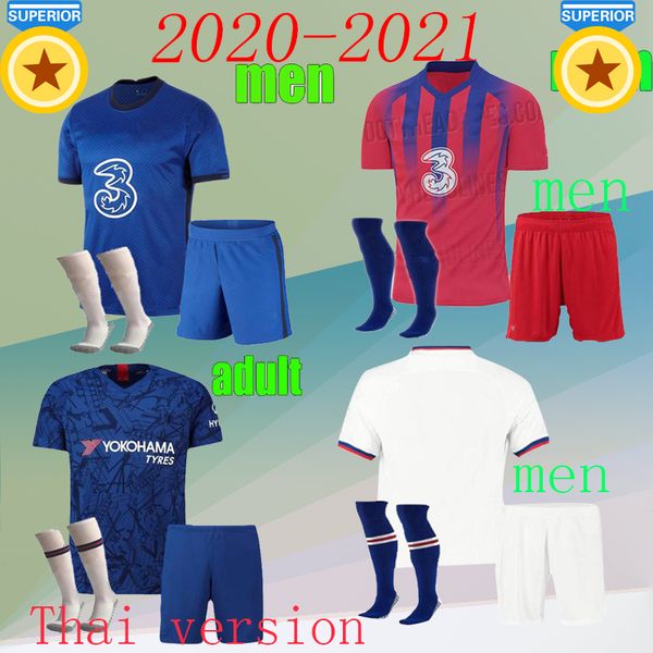 

men kids 2020 2021 kovacic willian pulisic soccer jersey kits 19 20 21 jorginho giroud kante pedro batshuayi football shirt full set uniform, Black;yellow