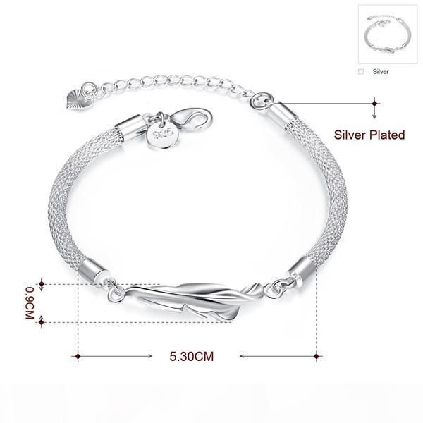 

e sale feather 925 silver charm bracelet 8inchs gsb361 ,women 's sterling silver plated jewelry bracelet, Golden;silver