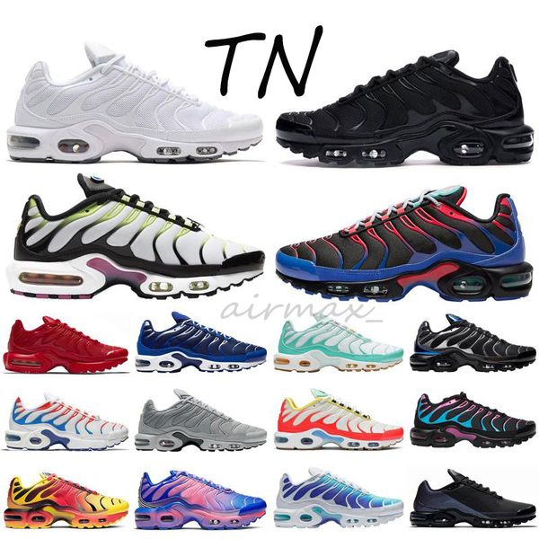

tn plus se running shoes men women throwback future triple black white hyper crimson chaussures athletic sports sneakers 36-46