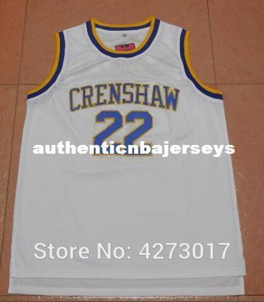 

#22 quincy mccall crenshaw high love & basketball movie stitched jersey white, Gray