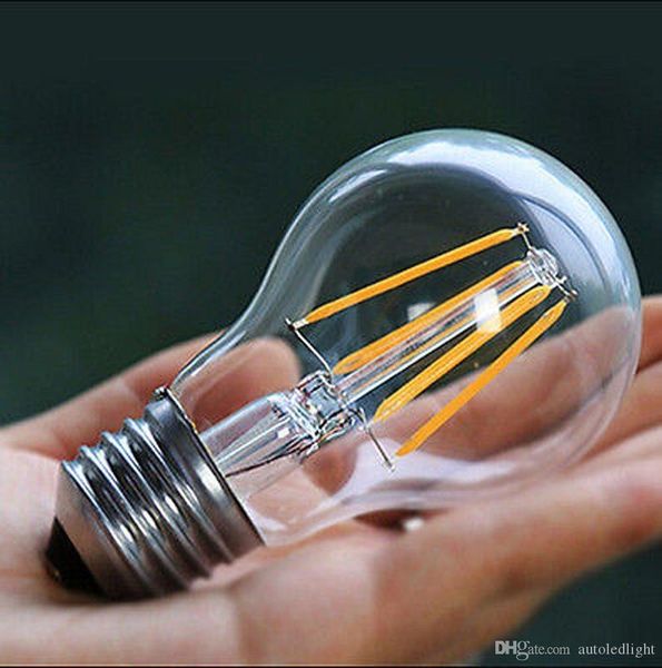 

vintage led filament bulb a19 - 10w led light bulb, medium screw e26 base, clear soft white 2700k, led edison bulb 100w equivalent, 120vac