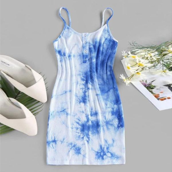 

y2k e-girls fashion women summer tie-dye printed v-neck button sleeveless party club slim bodycon mini dress vestidos#p3, Black;gray