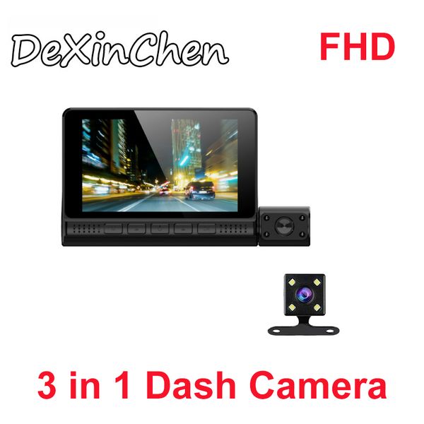 

three lens car dvr dash cam video camera recorder rearview car dvr 1080p st