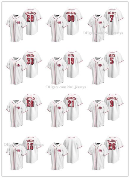 

cincinnati reds men women youth 19 joey votto 11 barry larkin 5 johnny bench home baseball jerseys, Black